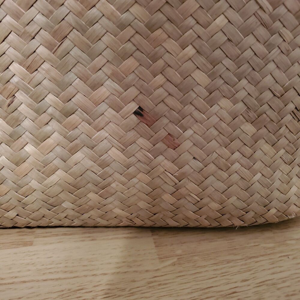 Joe Boxer Wicker Straw Beach Tote Bag Purse Shoulder Strap Palm Tree Rattan - Picture 8 of 8